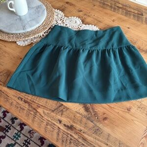 J. Crew Green Smocked Bubble Mini Skirt Casual